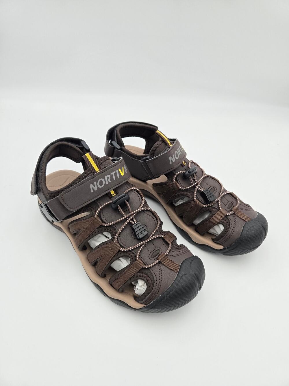 NORTIV 8 Men’s Closed Toe Hiking Sandals Brown Size 9 New In Box